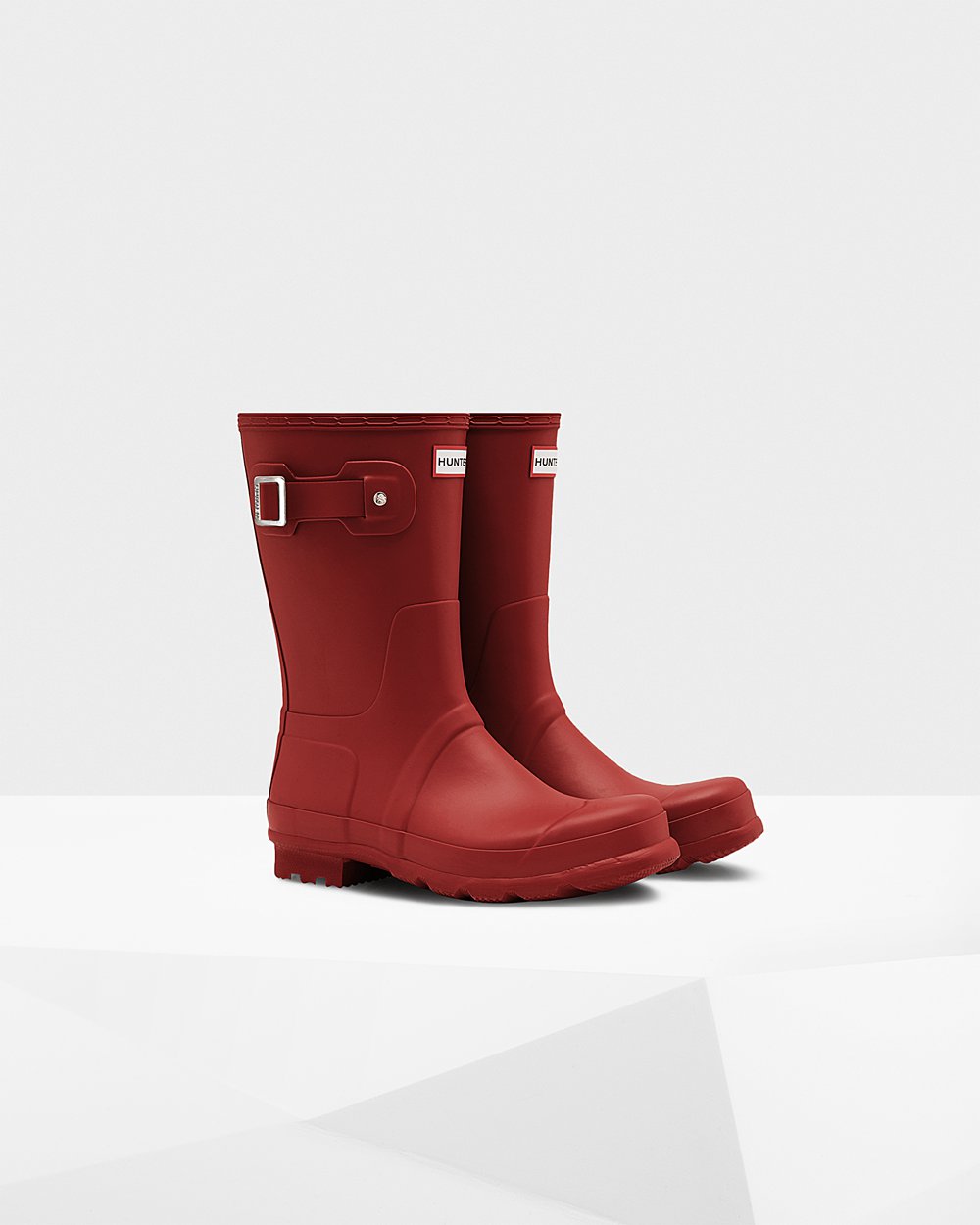 Mens Short Rain Boots - Hunter Original (42JCLXZQO) - Red